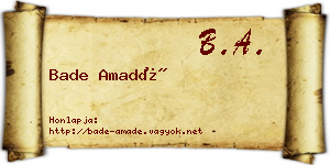 Bade Amadé névjegykártya